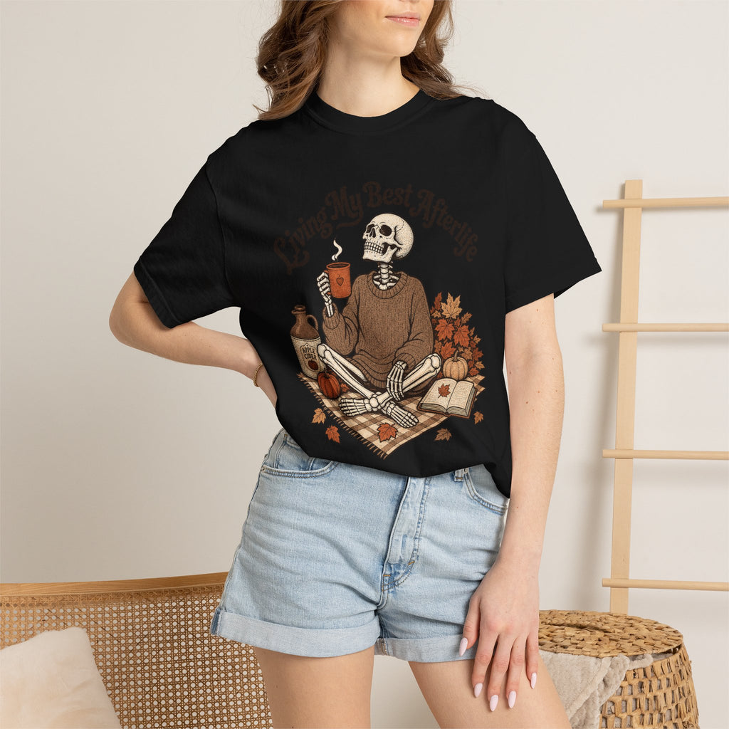 Living My Best Afterlife T-shirt - Black - On Model Female