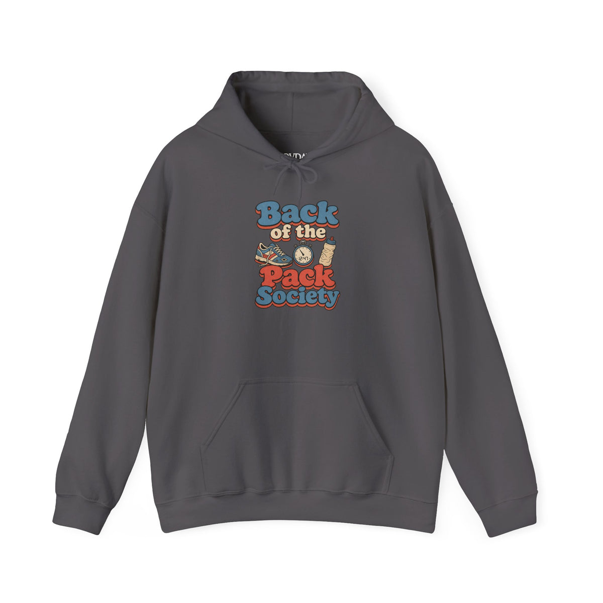 Back of the Pack Society Hoodie - Charcoal - flat lay1