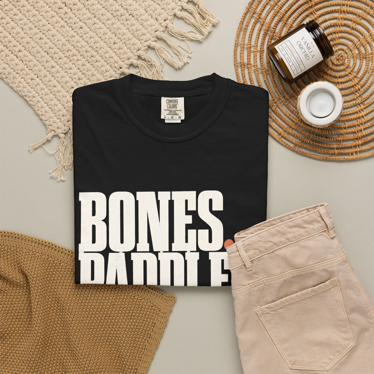 Bones Paddles Backhands T-Shirt - Black - Flat Lay