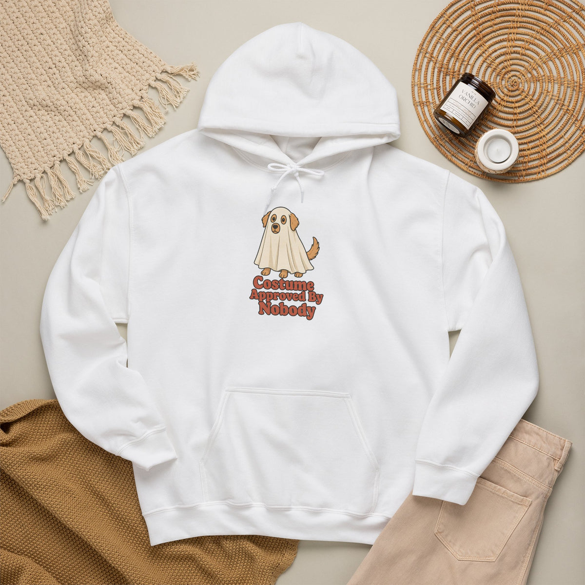 Costume Approved By Nobody Hoodie - White - Flat Lay