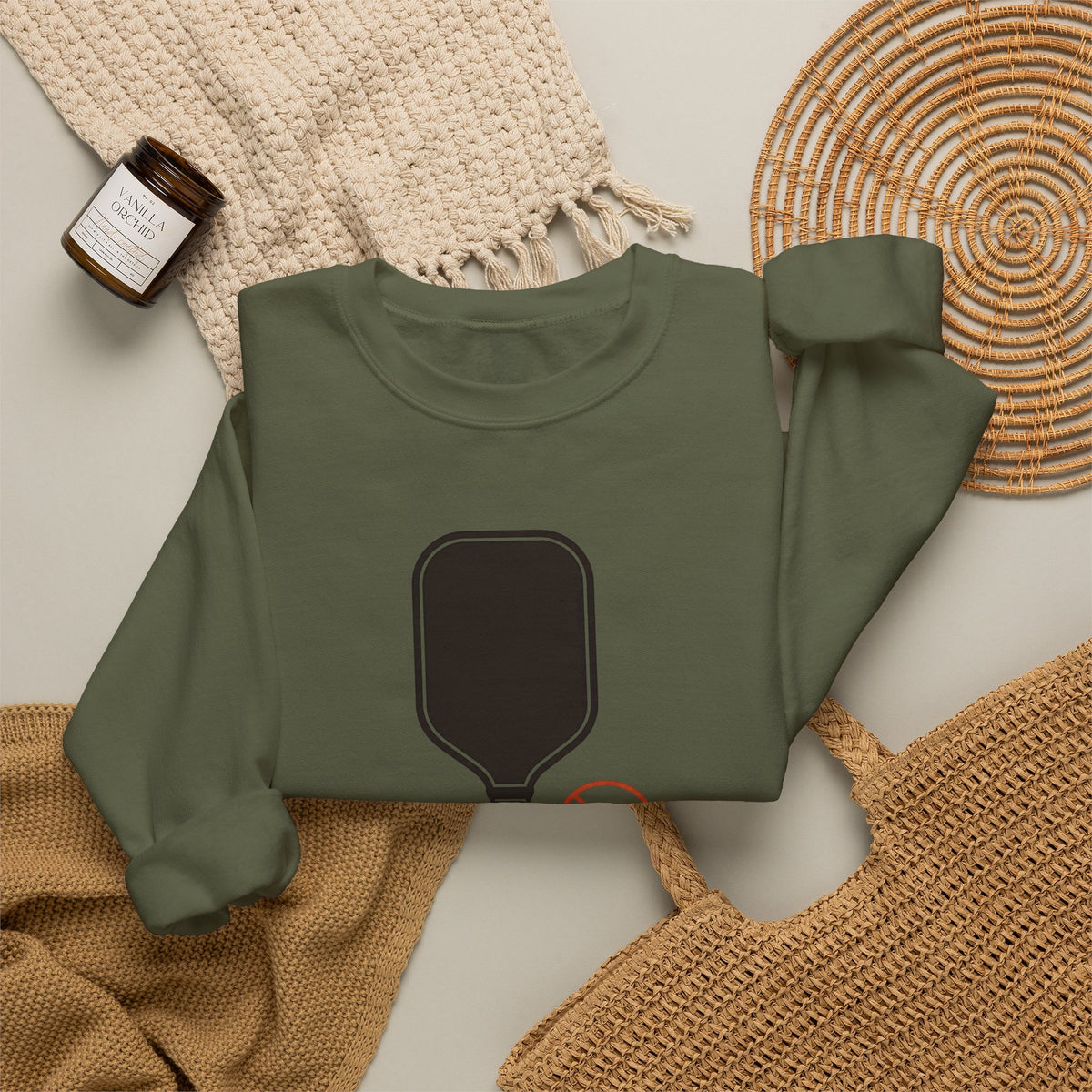 I Came to Play. Not to Socialize. Sweatshirt - Military Green - Flat Lay