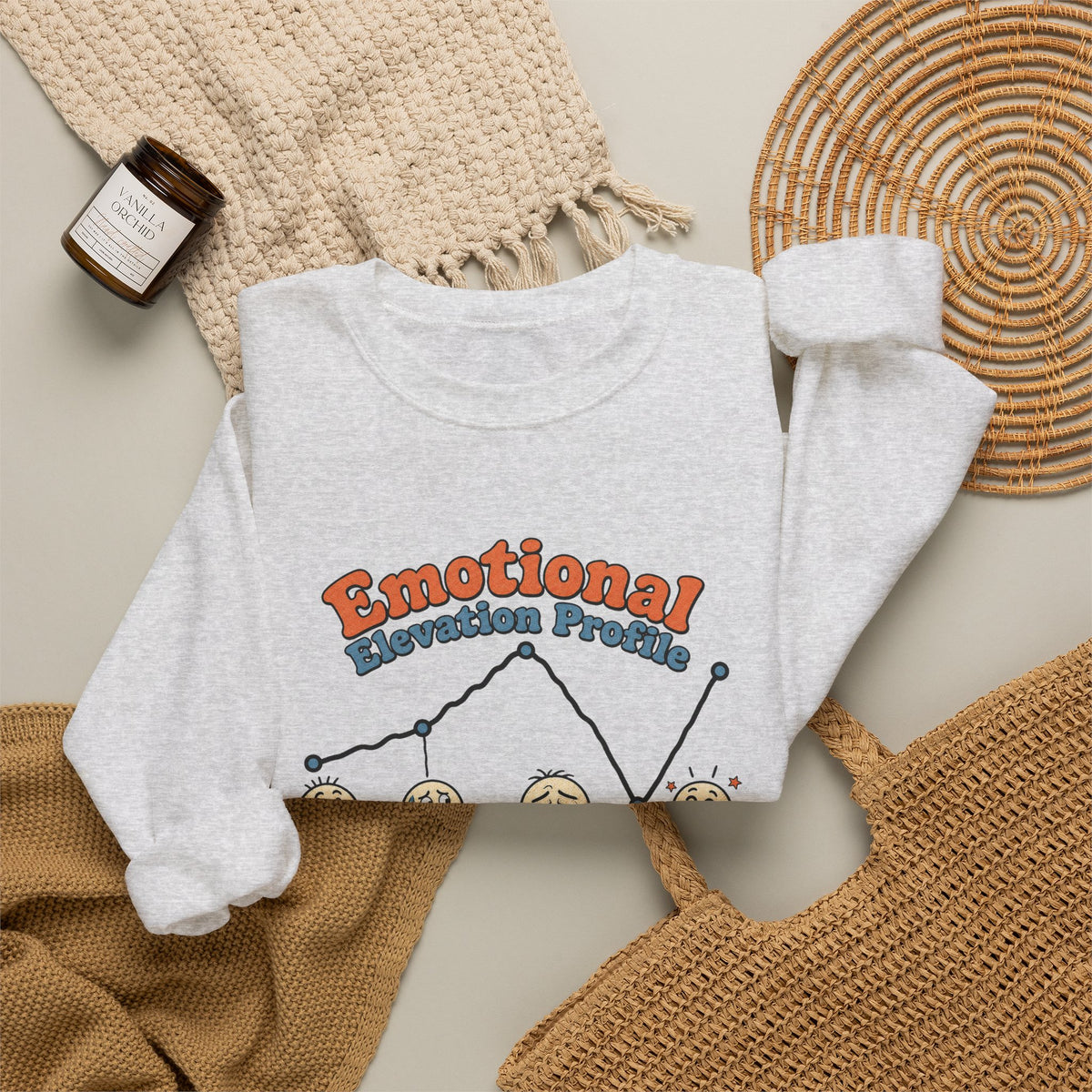 Emotional Elevation Profile Sweatshirt - Ash - Flat Lay