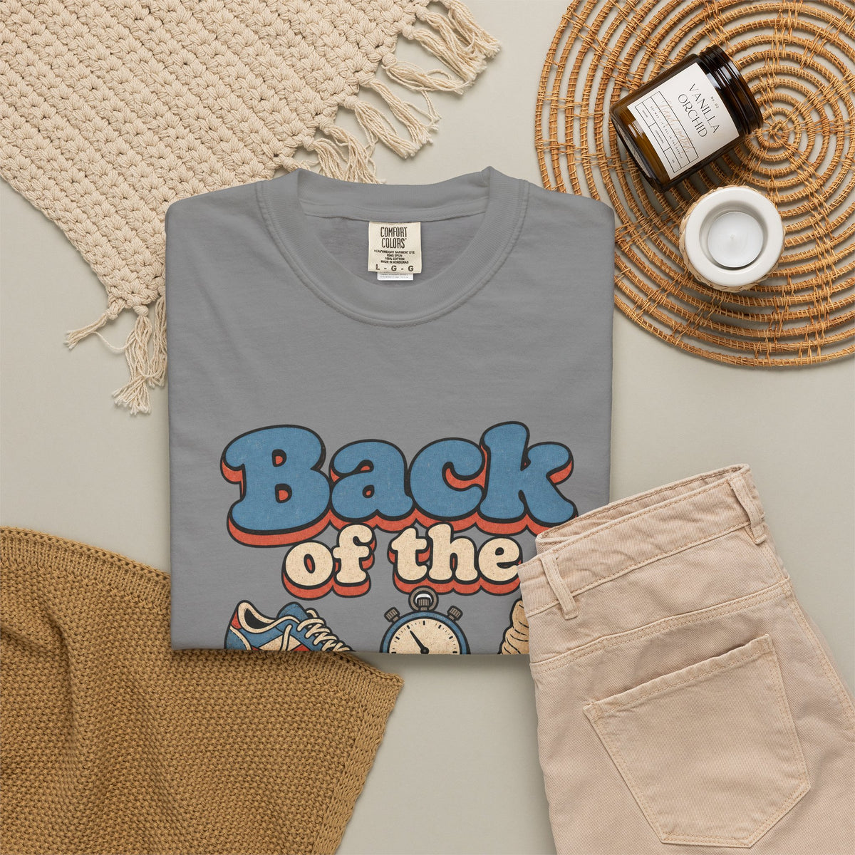 Back of the Pack Society T-shirt - Grey - Flat Lay