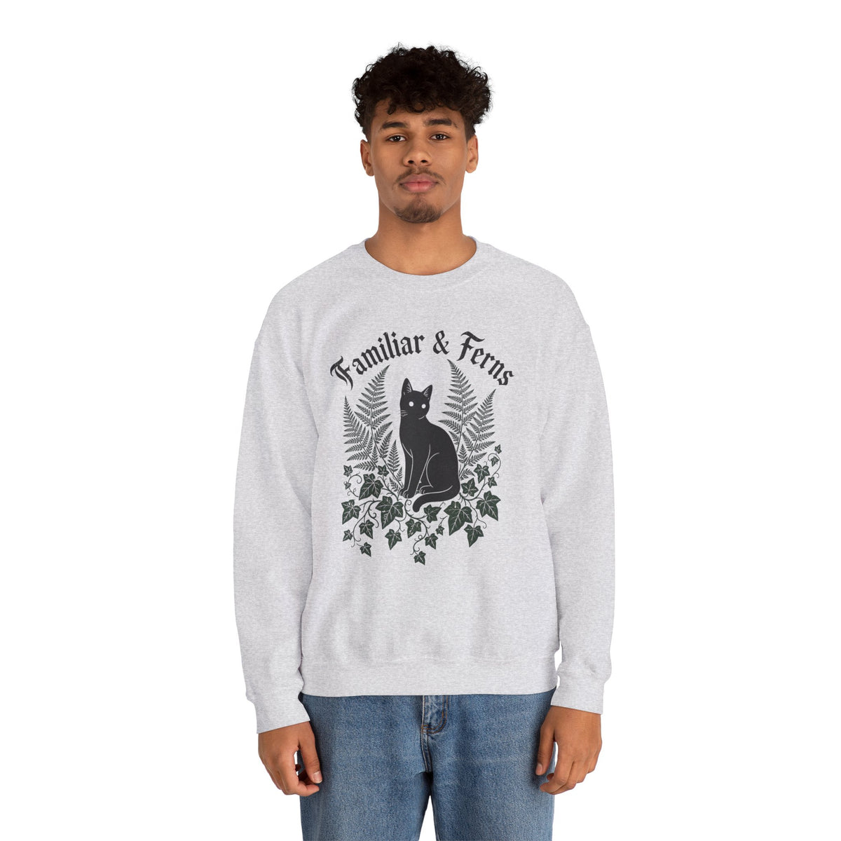 Familiar & Ferns Sweatshirt - Ash - On Model Male