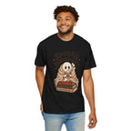 Spooky Homebody Ghost  T-Shirt - Black - on model front