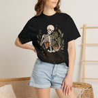 Growing Through It T-shirt - Black - on model close-up