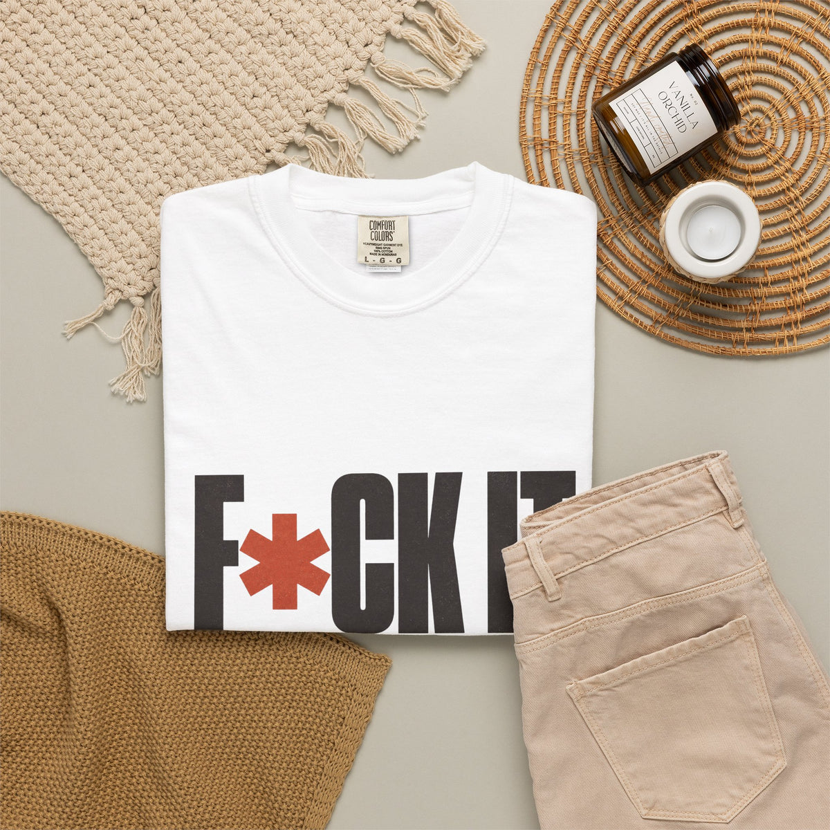F*ck It. One More Game. T-Shirt - White - Flat Lay