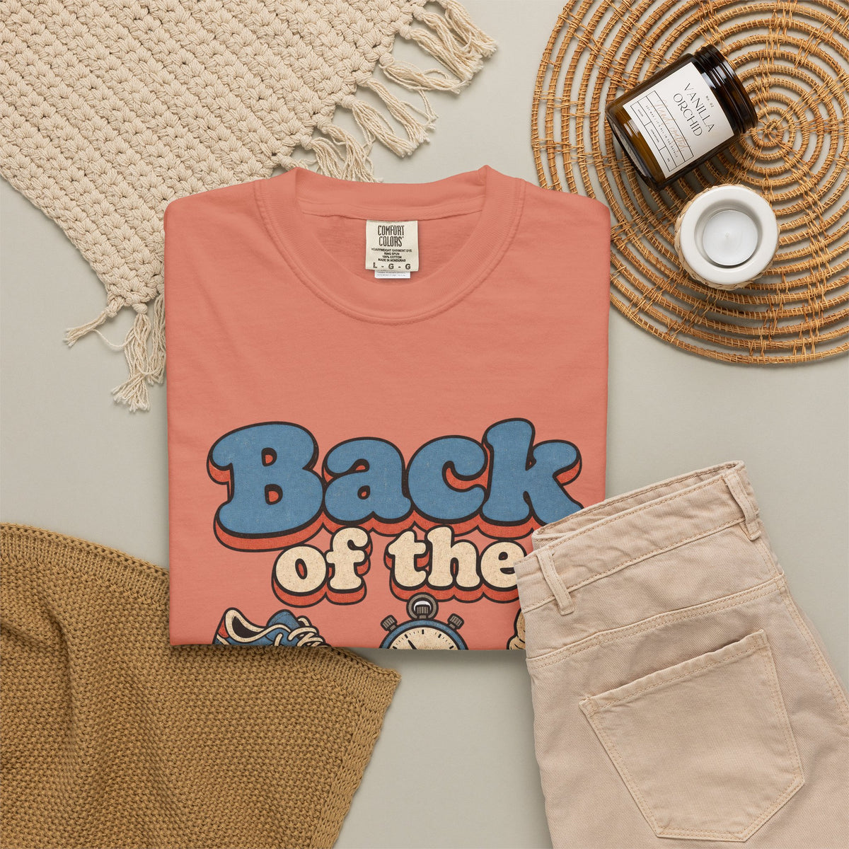Back of the Pack Society T-shirt - Terracotta - flat lay