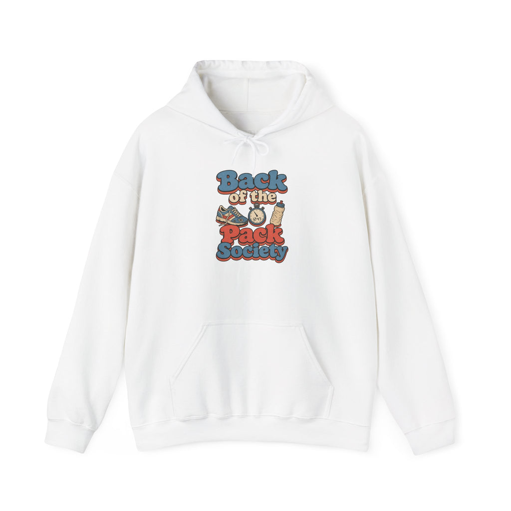 Back of the Pack Society Hoodie - White - flat lay1