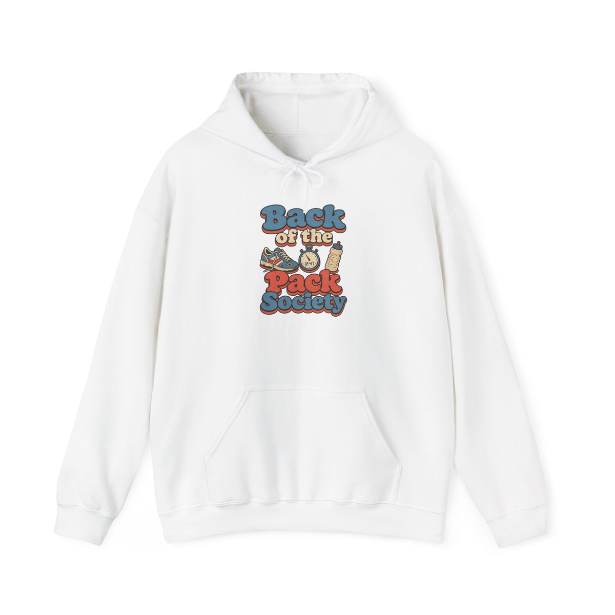 Back of the Pack Society Hoodie - White - flat lay1