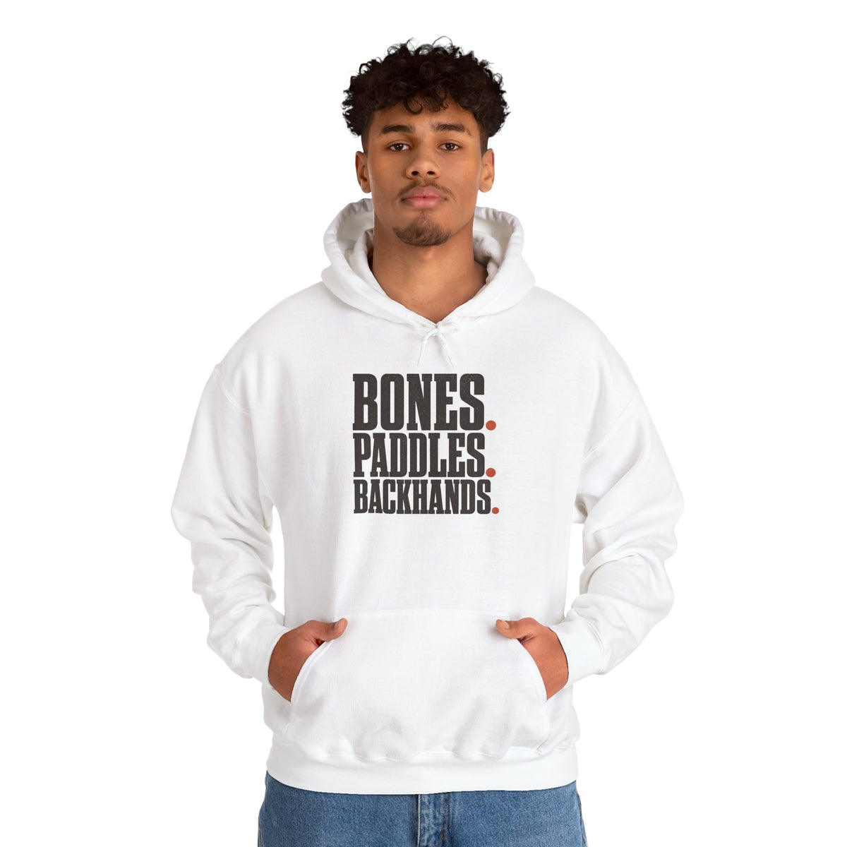 Bones Paddles Backhands Hoodie - White - On Model Male