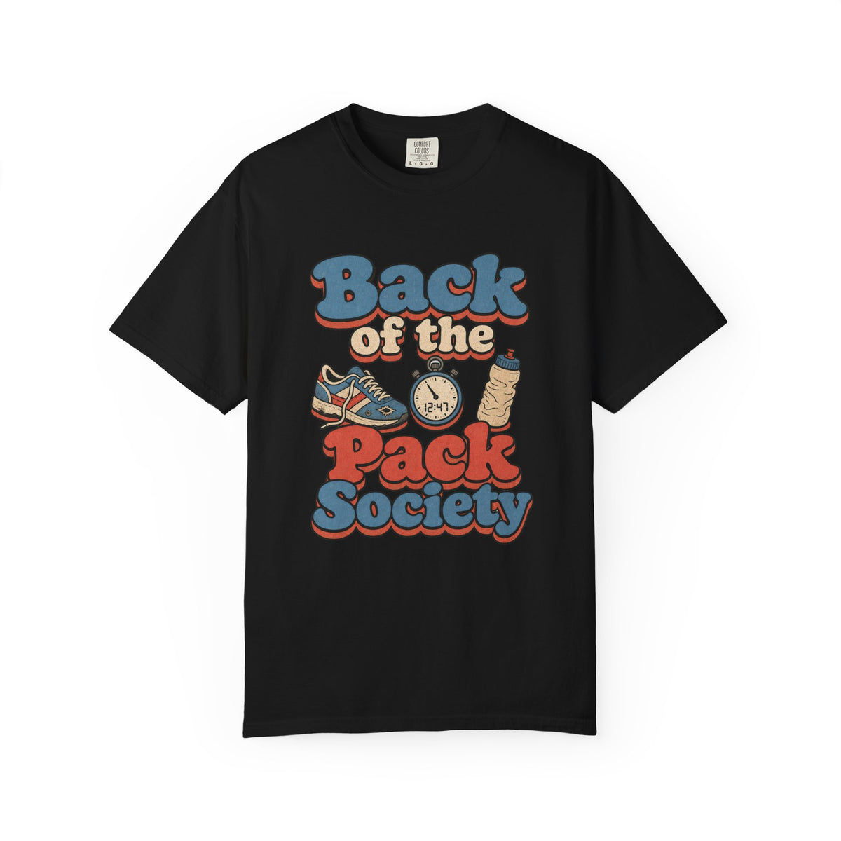 Back of the Pack Society T-shirt - Black - Front