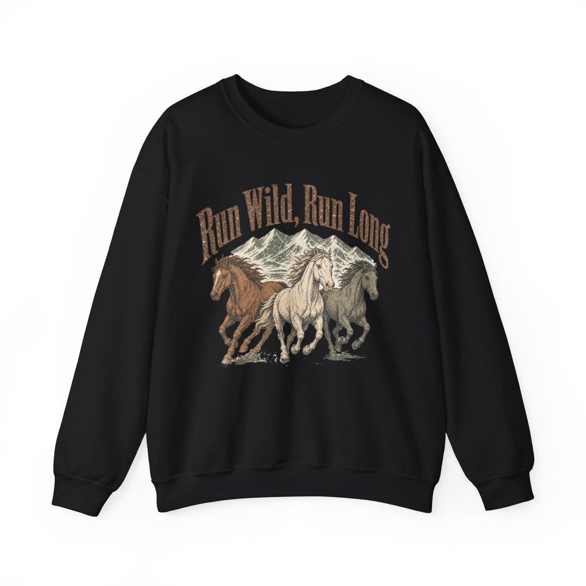 Run Wild Run Long Sweatshirt - Black - Front