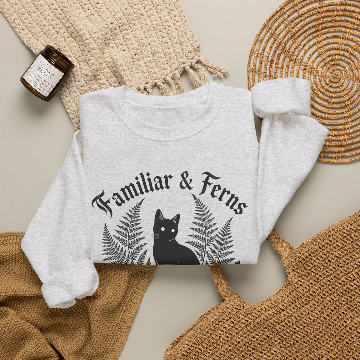 Familiar & Ferns Sweatshirt - Ash - Flat Lay