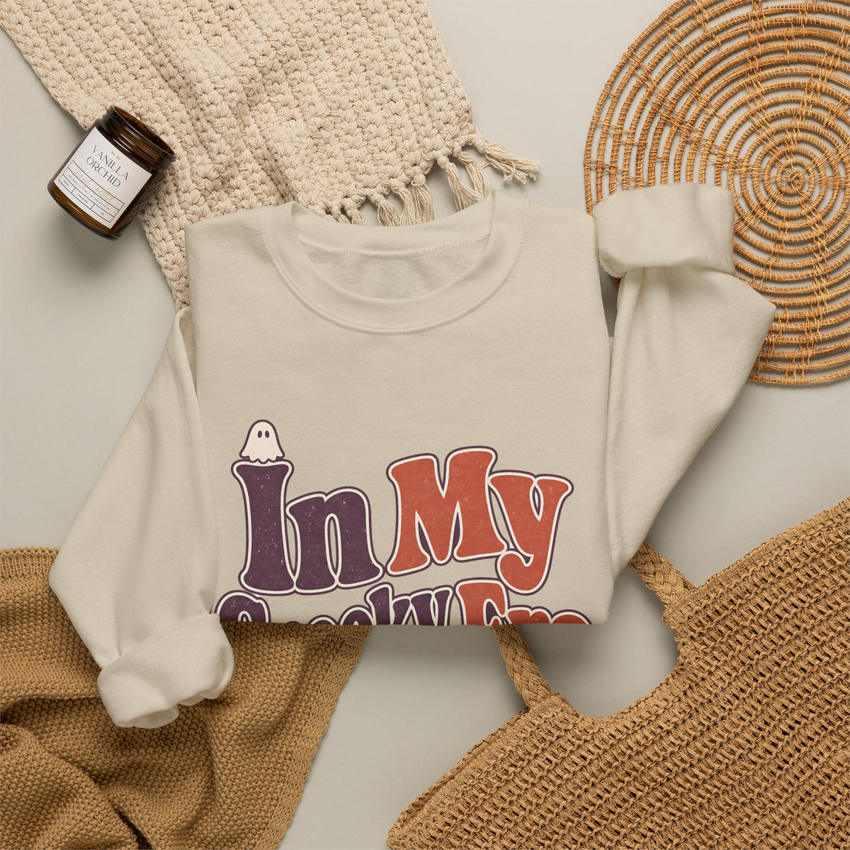 In My Spooky Era Sweatshirt - Sand - Flat Lay