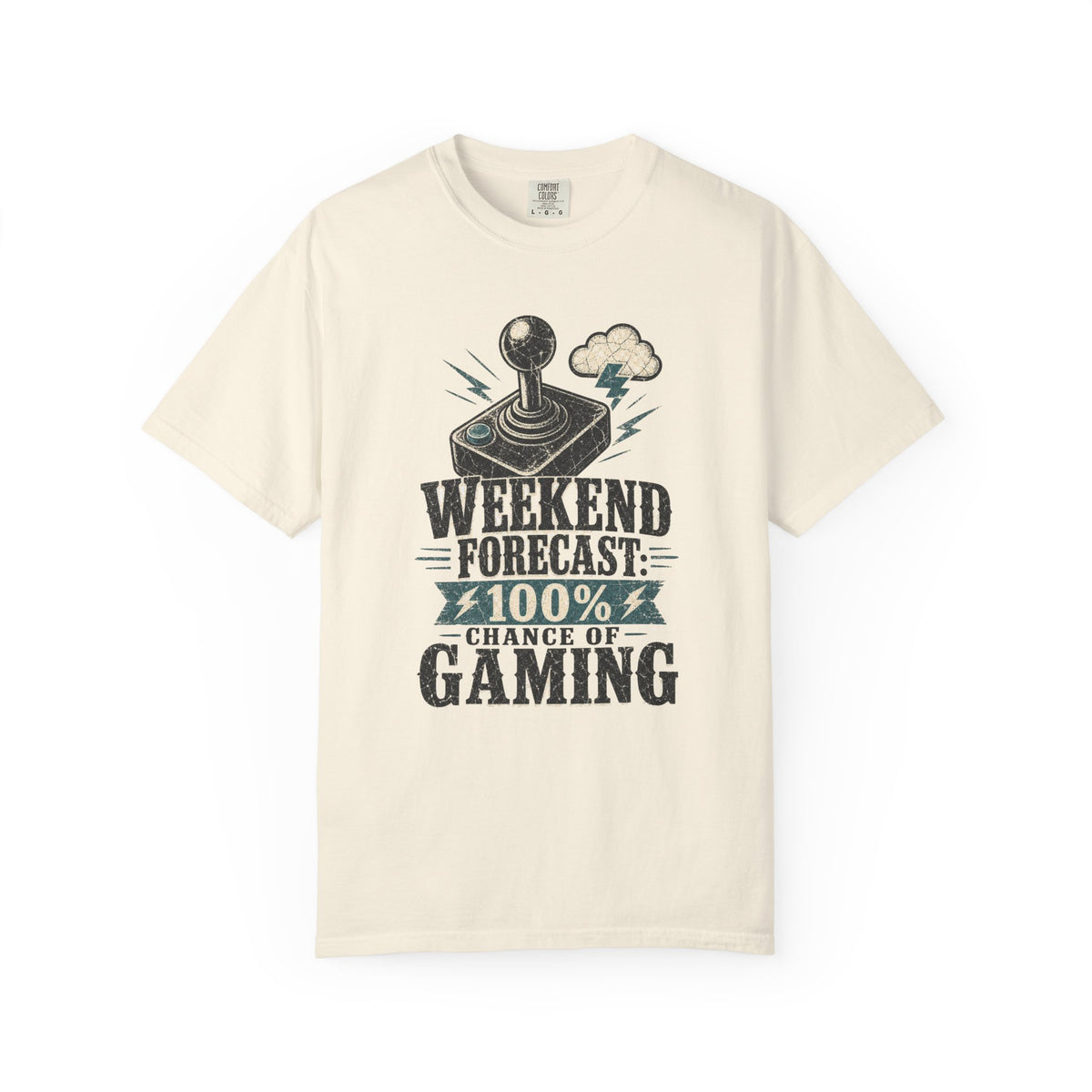 Weekend Forecast 100% Gaming T-shirt - Ivory - Front