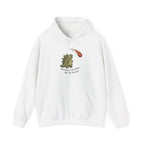 Emotionally I'm the Meteor Dinosaur Hoodie - White - Flat Lay