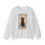 Black Cat Tarot Card Sweatshirt - Ash - flat lay1