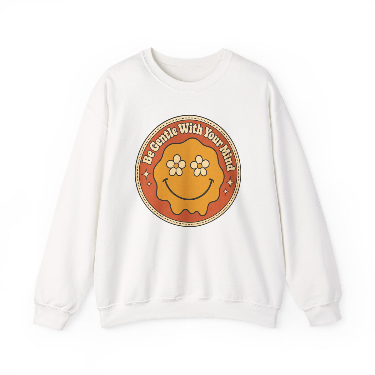Be Gentle With Your Mind Sweatshirt - White - flat lay1