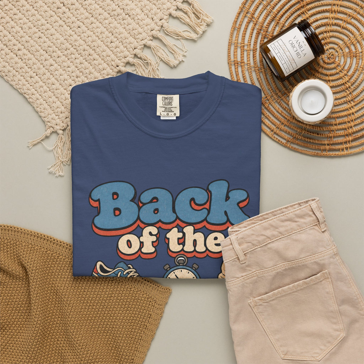Back of the Pack Society T-shirt - China Blue - flat lay