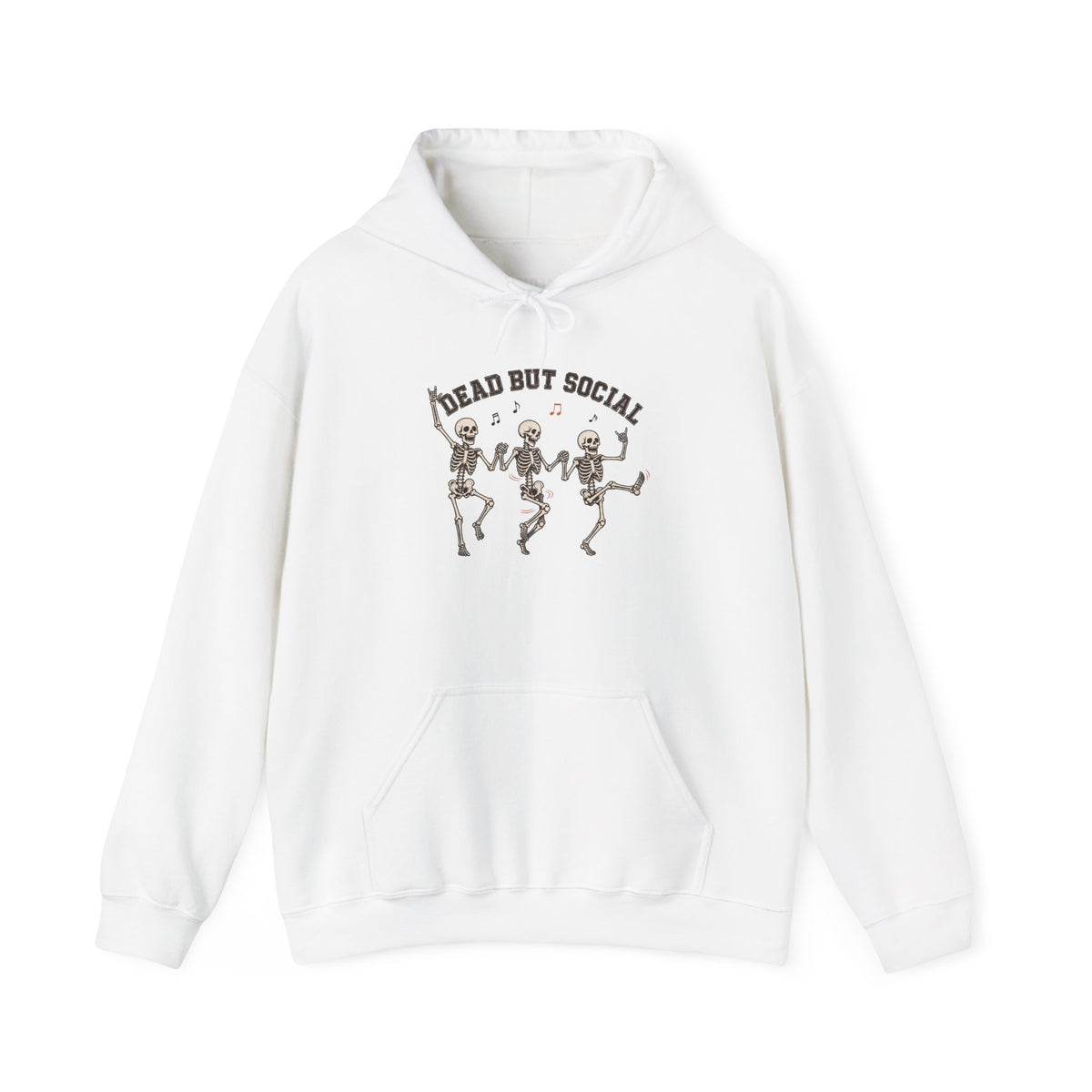 Dead But Social Hoodie - White - flat lay1