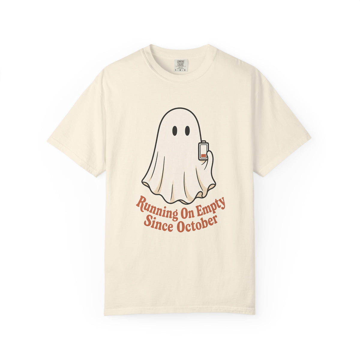 Running On Empty Since October T-Shirt - Ivory - Front