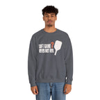 Soft Game? Never Met Her Sweatshirt - Charcoal - On Model Male