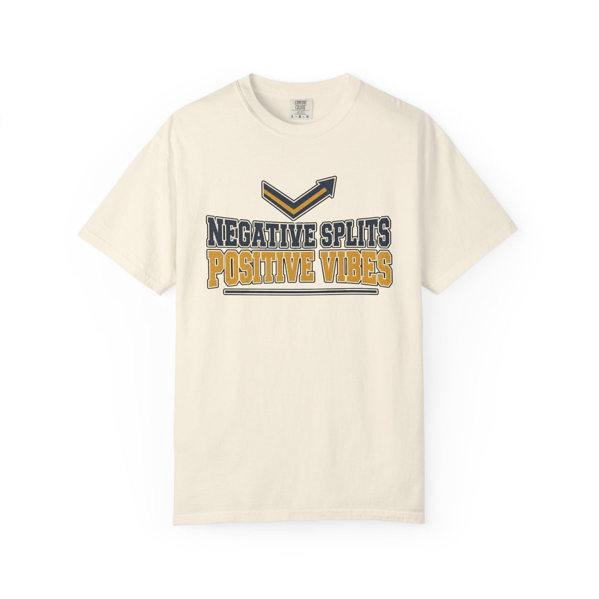 Negative Splits Positive Vibes T-shirt - Ivory - Front