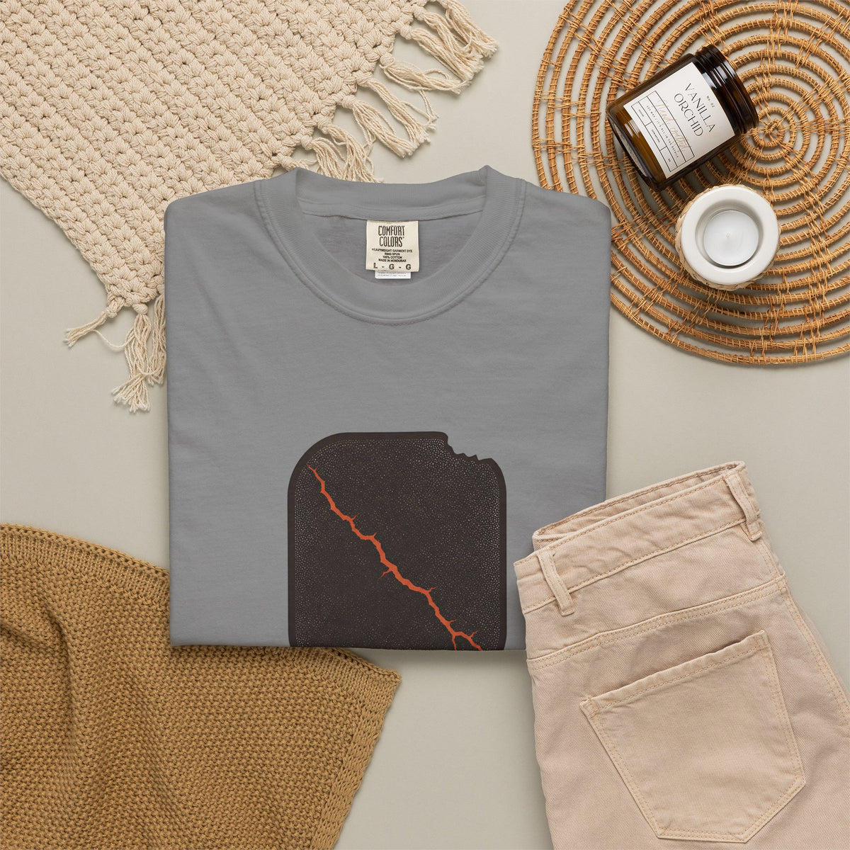 Pickleball Paddle Graphic T-Shirt - Grey - Flat Lay