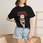 First Coffee Then Haunting T-Shirt - Black - On Model Female