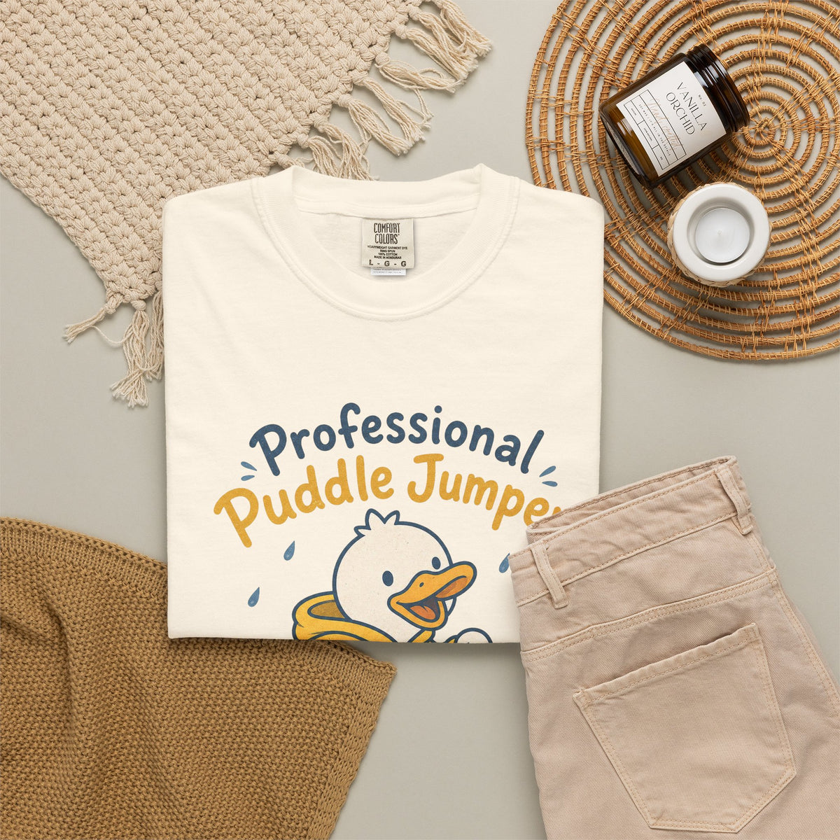 Professional Puddle Jumper Duck T-shirt - Ivory - Flat Lay