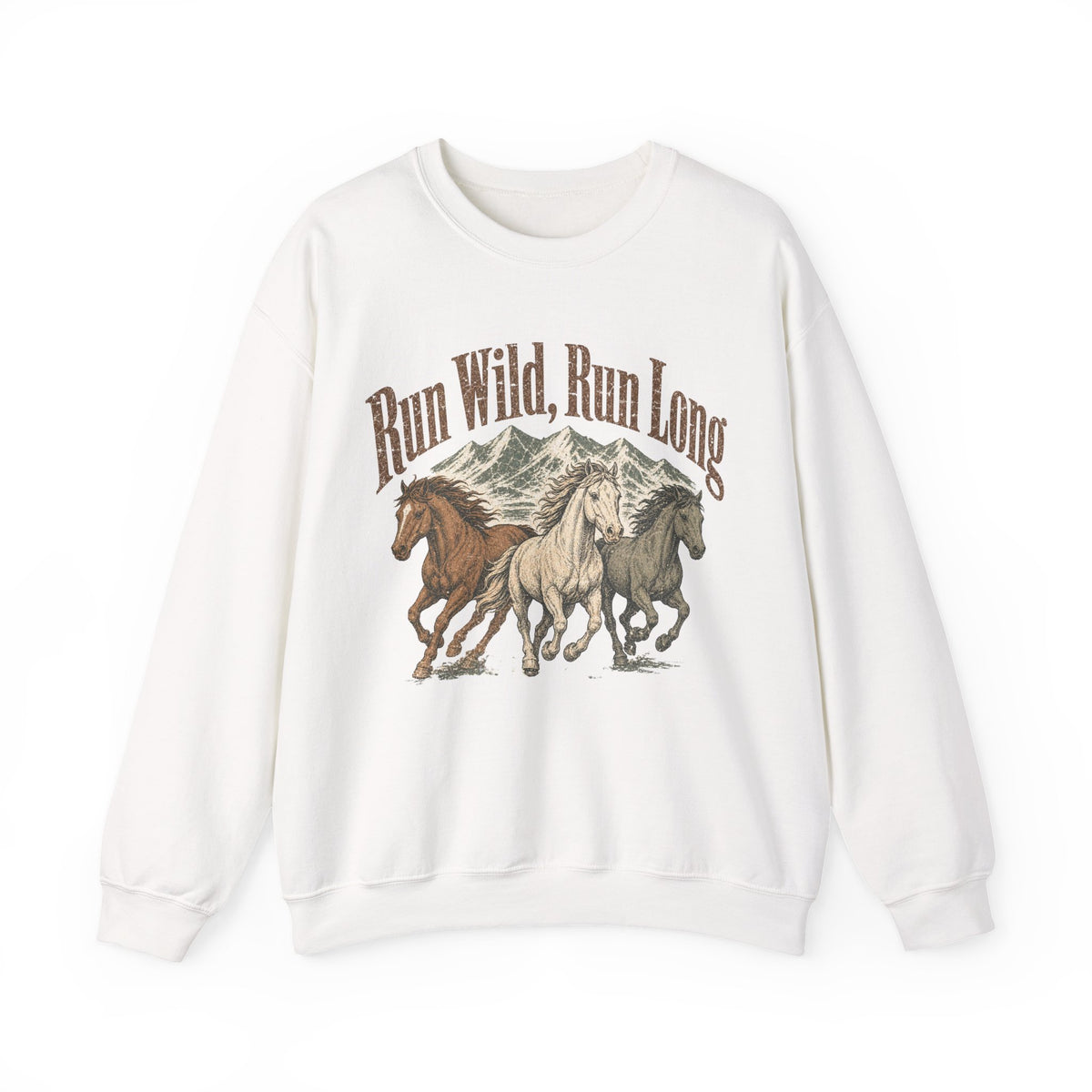 Run Wild Run Long Sweatshirt - White - Front