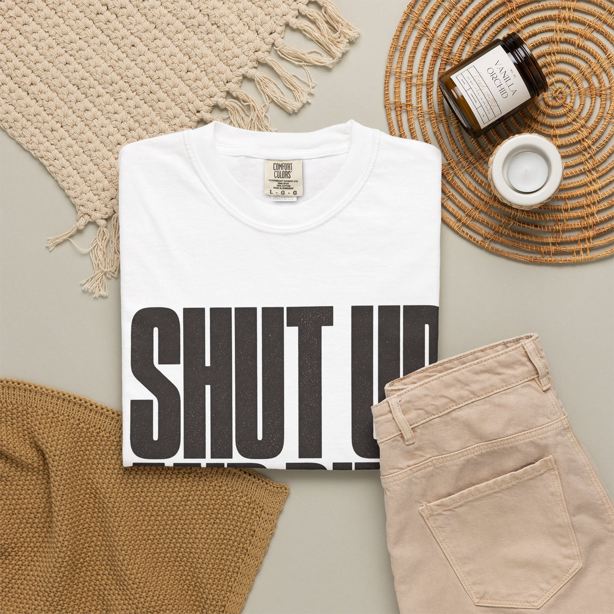 Shut Up and Dink T-Shirt - White - Flat Lay