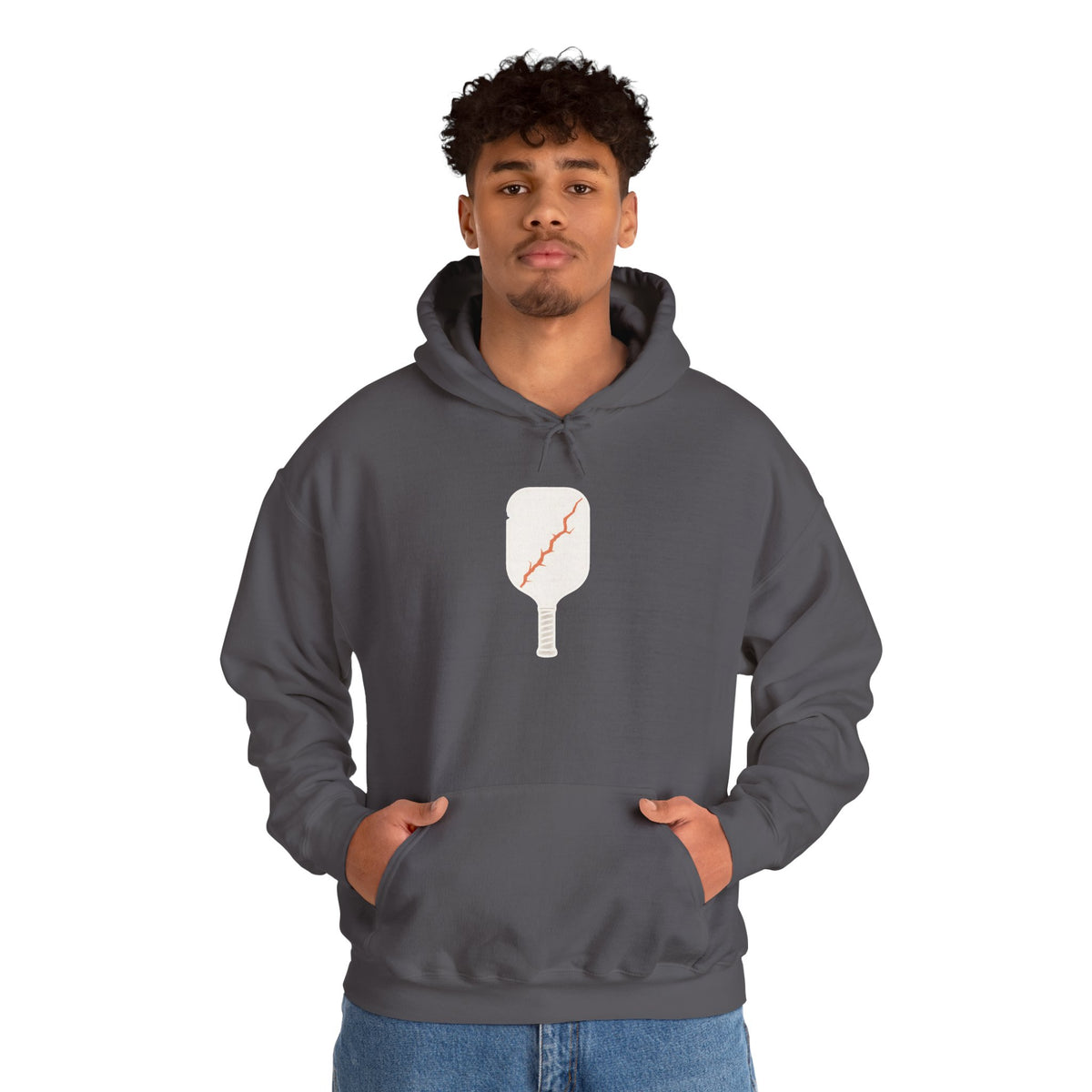 Pickleball Paddle Graphic Hoodie - Charcoal - On Model Male