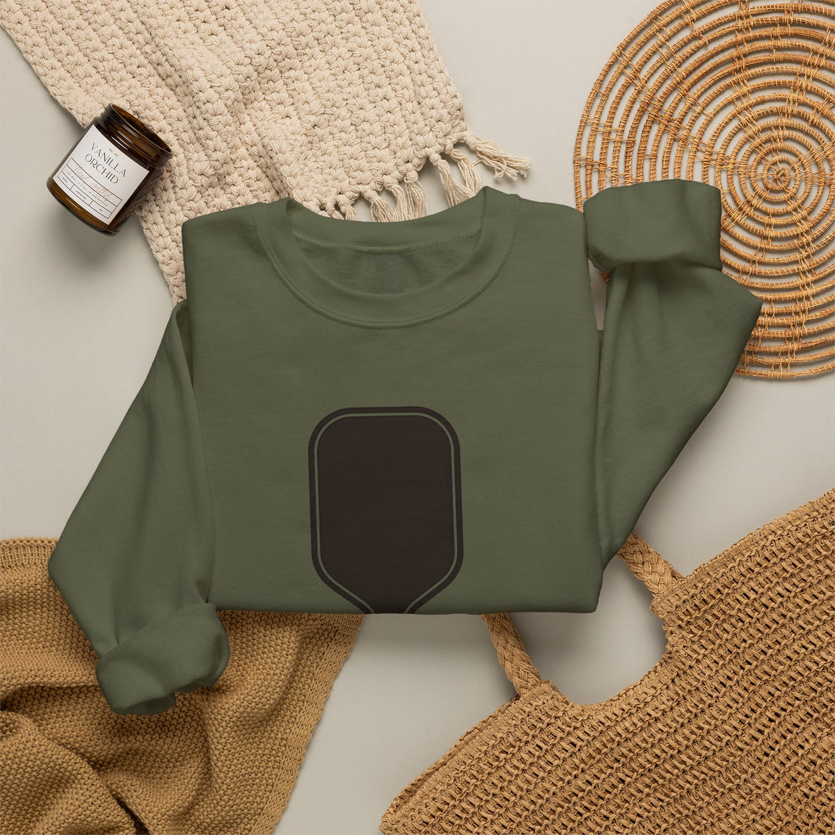 I Came to Play. Not to Socialize. Sweatshirt - Military Green - Flat Lay
