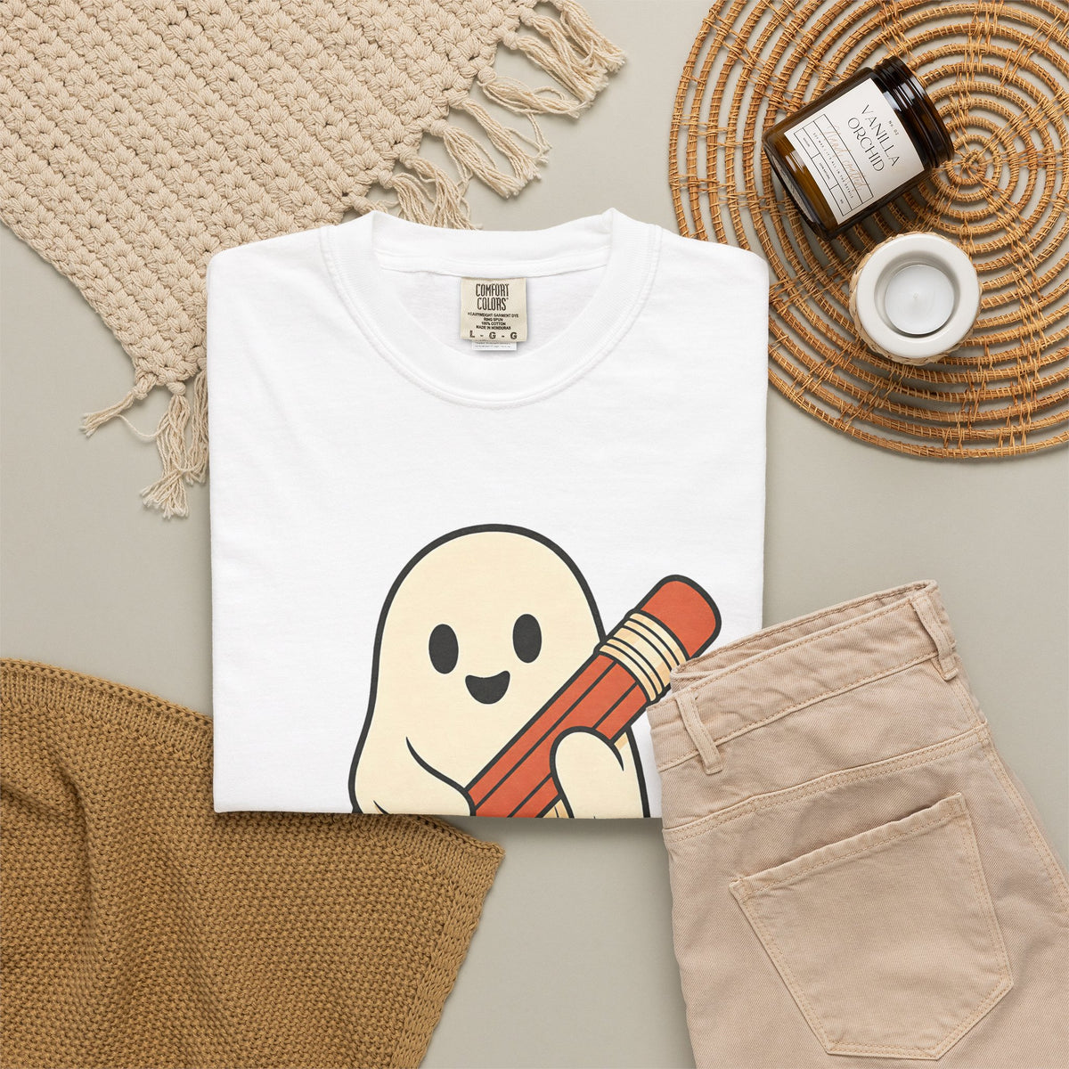 Teaching Little Monsters T-shirt - White - Flat Lay