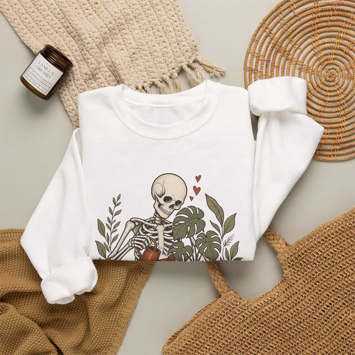 Growing Through It Sweatshirt - White - flat lay