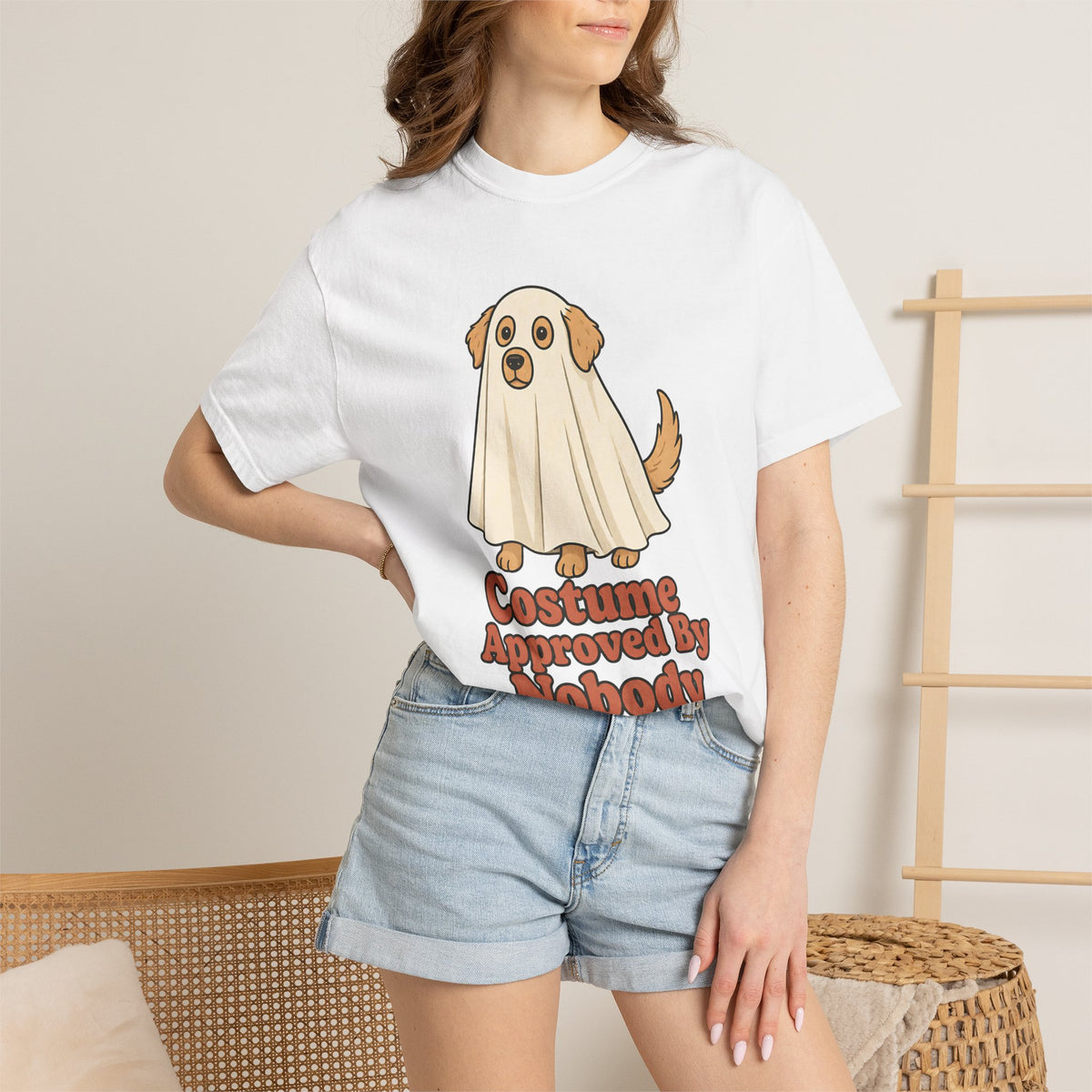 Costume Approved By Nobody T-shirt - White - On Model Close-Up