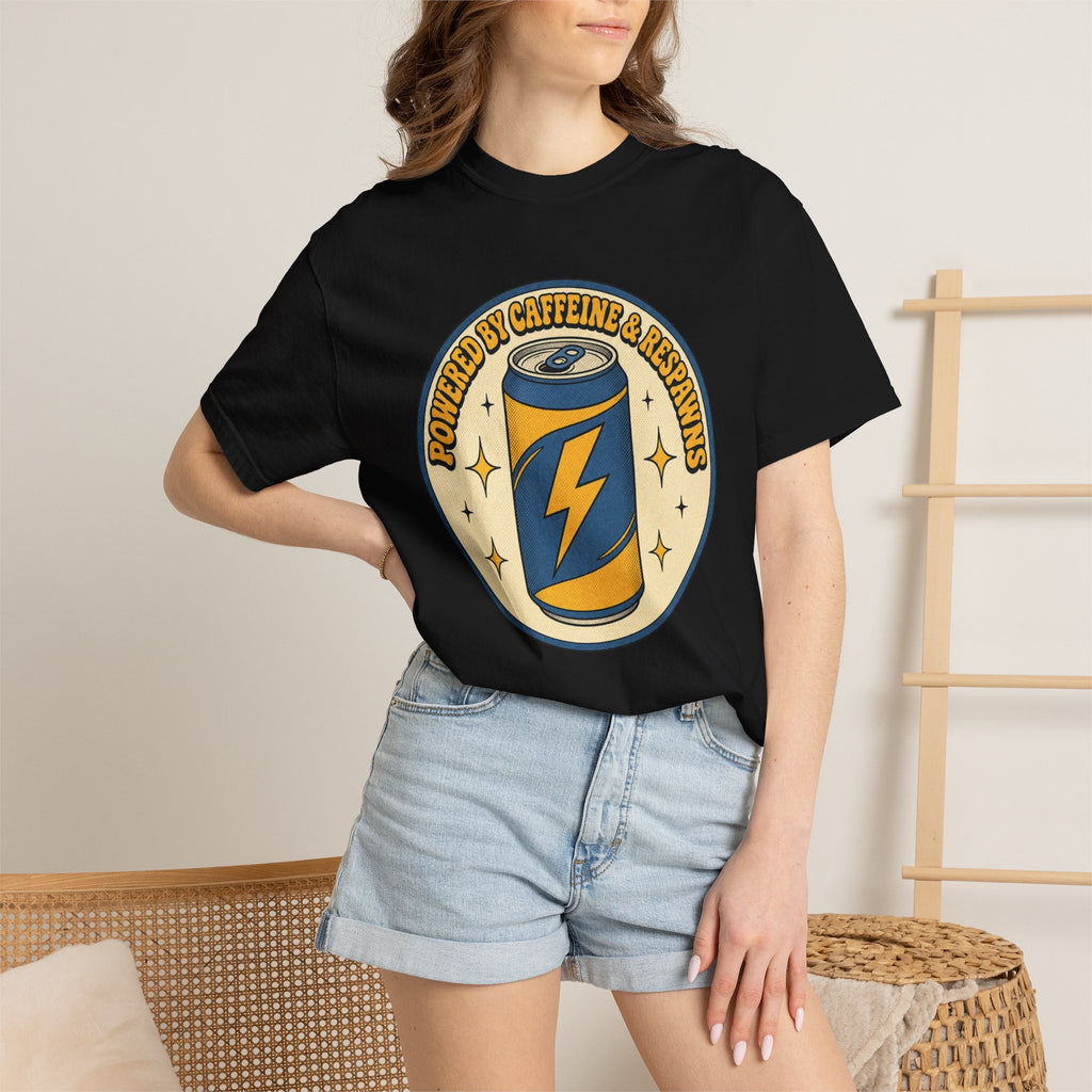 Caffeinated Energy Can T-shirt - Black - On Model Female