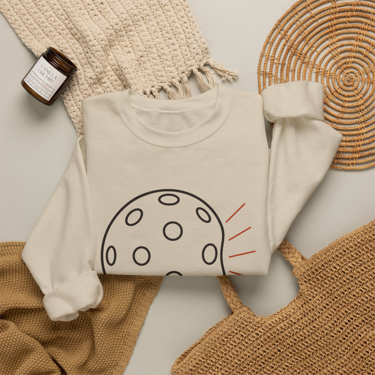 Danger's Gonna Bang Sweatshirt - Sand - Flat Lay
