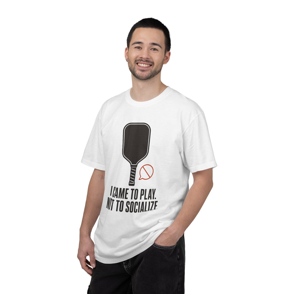 I Came to Play. Not to Socialize. T-Shirt - White - On Model Male