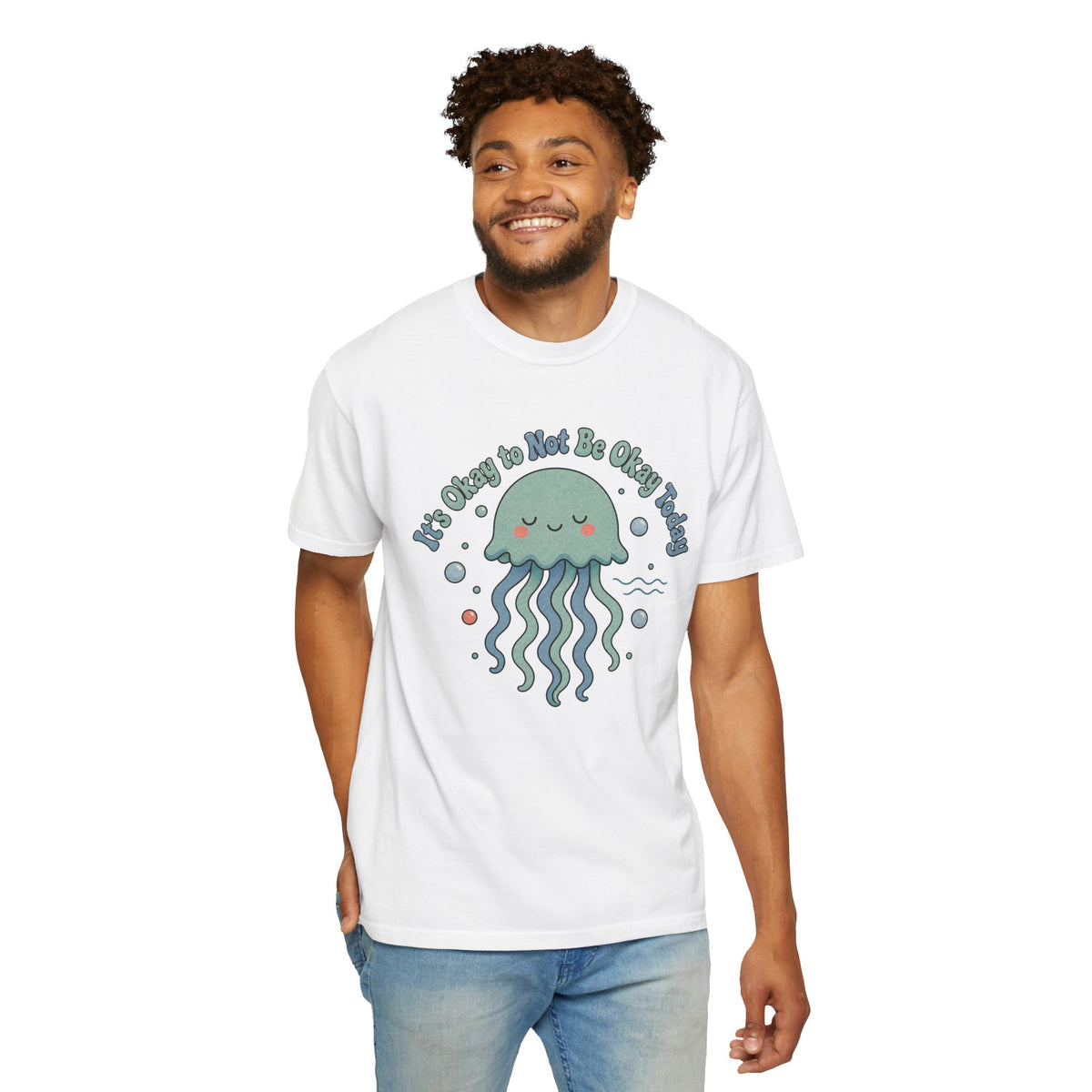 It's Okay to Not Be Okay T-shirt - White - On Model Front