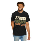 Spooky Season Slow Living T-shirt - Black - On Model Front