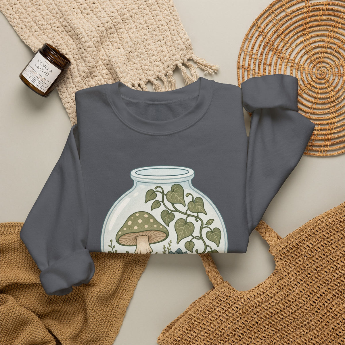 Grow Where You're Planted Sweatshirt - Charcoal - Flat Lay