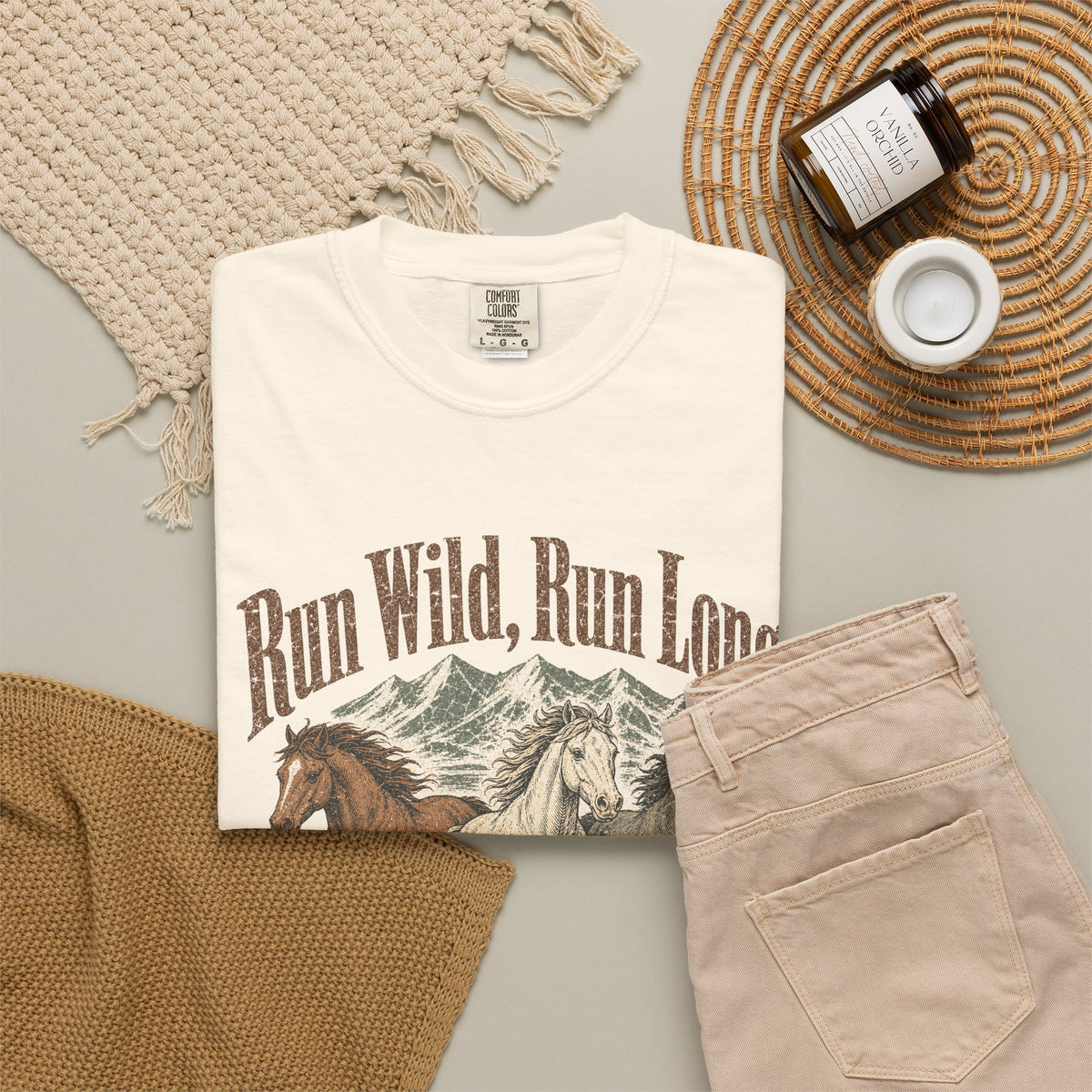 Run Wild Run Long T-shirt - Ivory - Flat Lay