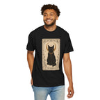 Black Cat Tarot Card T-shirt - Black - on model front