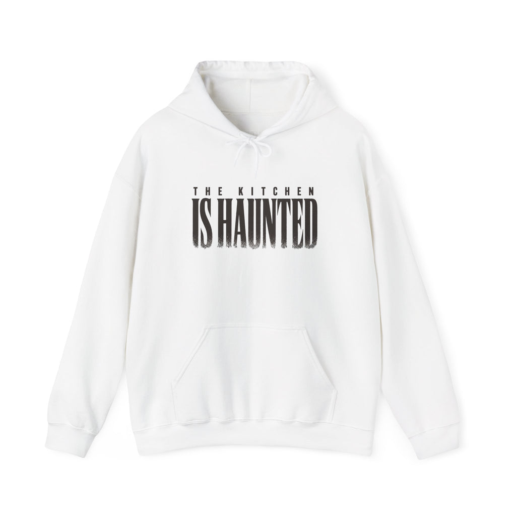 The Kitchen Is Haunted Hoodie - White - Flat Lay