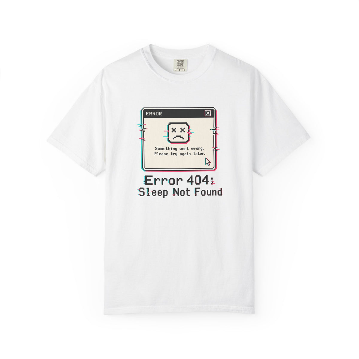 Error 404 Sleep Not Found T-Shirt - White - On Model Side