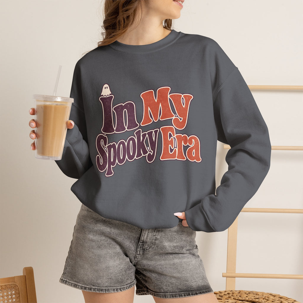 In My Spooky Era Sweatshirt - Charcoal - On Model Female