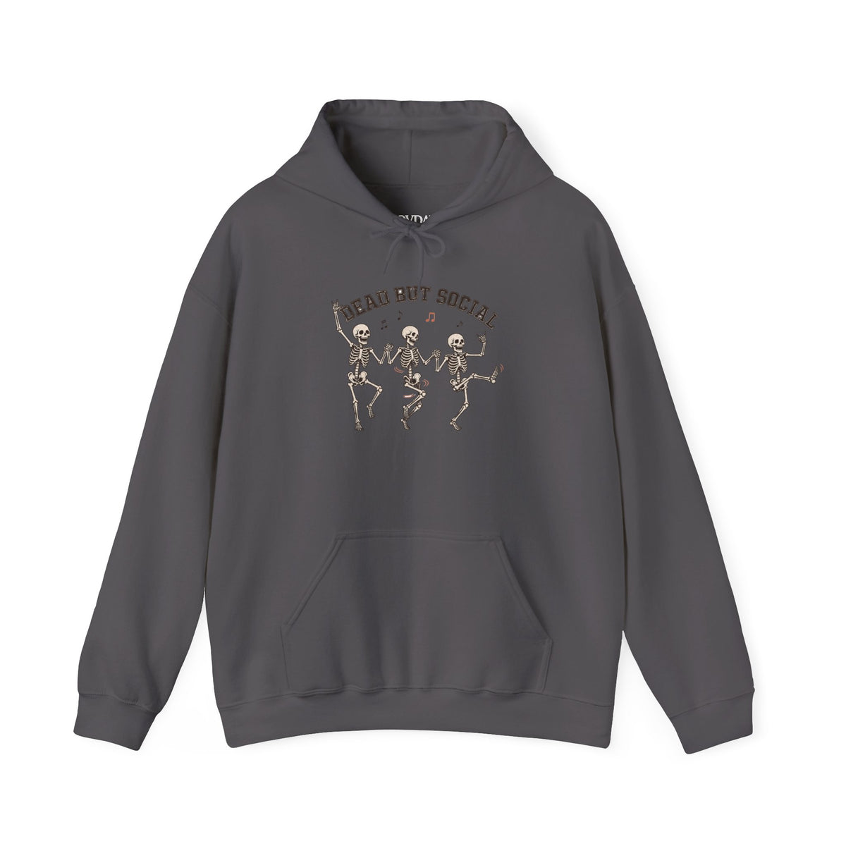 Dead But Social Hoodie - Charcoal - flat lay1